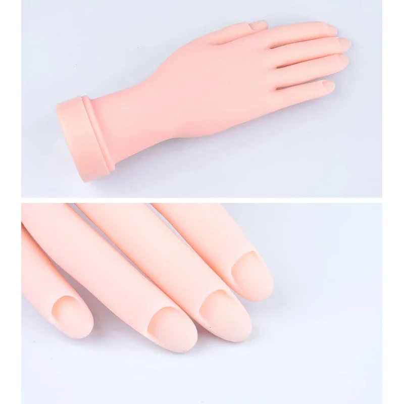 Soft Plastic Flexible Flectional Mannequin Nail Art Practice Tool Fake Hand for Training And Painting in Nail Salon