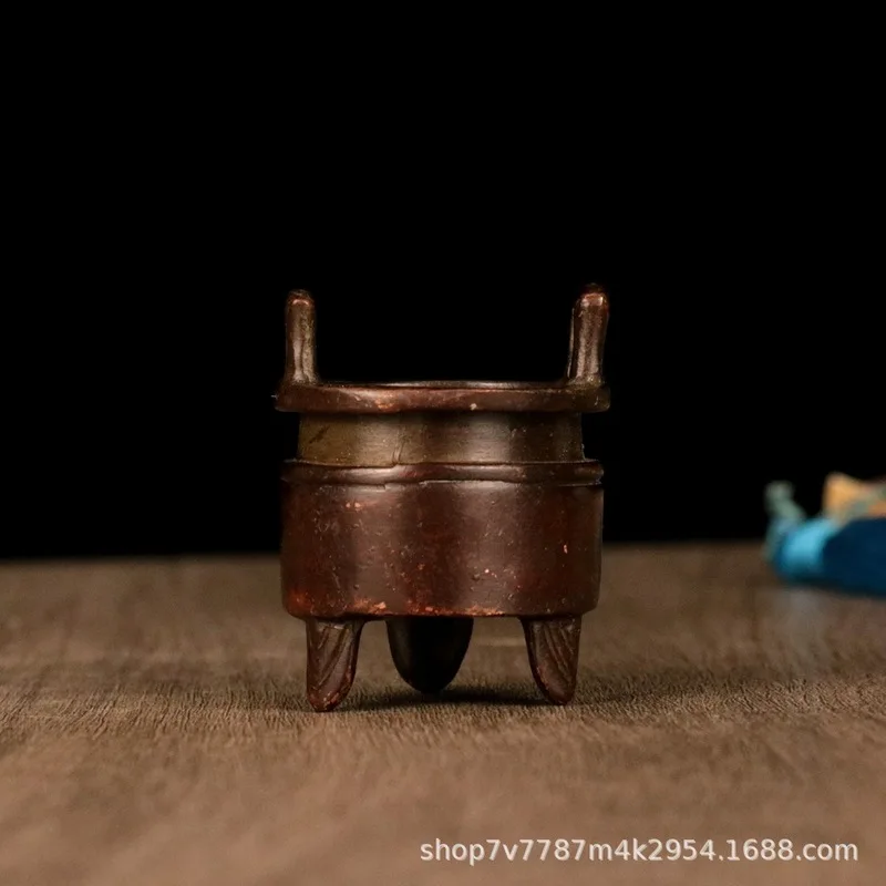 Brass alloy craft cylindrical incense burner home decoration ornament