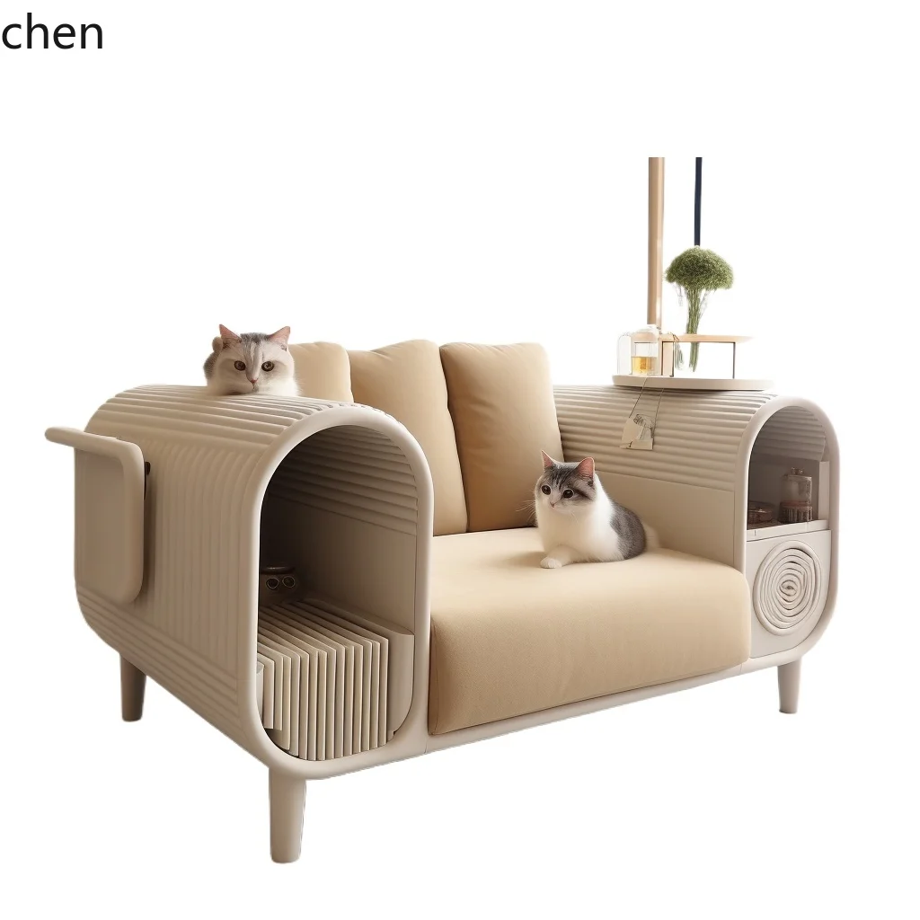 Zws. Cat kennel, kennel sofa integrated, four-season bite-resistant, easy to clean, warm cushion, people and cats coexist