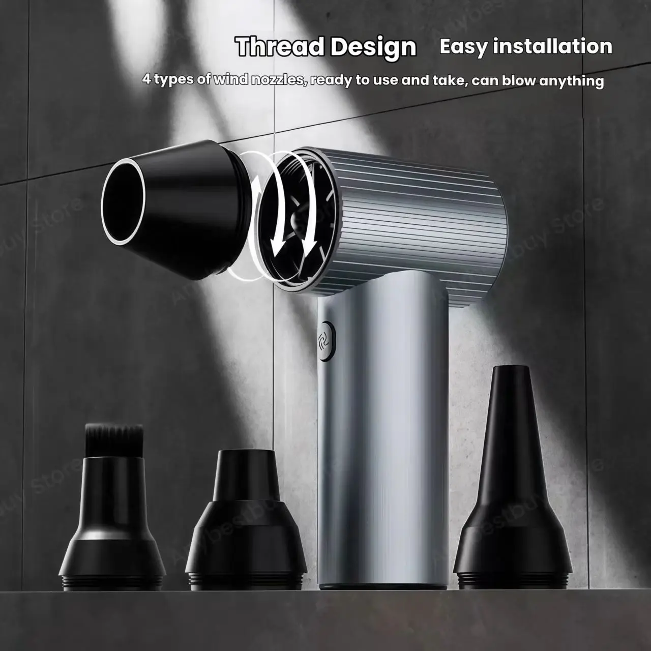 X7 منفاخ عنيف 500 جرام قوة النفخ 40 مللي متر محرك بدون فرشاة X7 مروحة توربو مع 4 فوهات الرياح منفضة الهواء لتنظيف لوحة مفاتيح الكمبيوتر #3