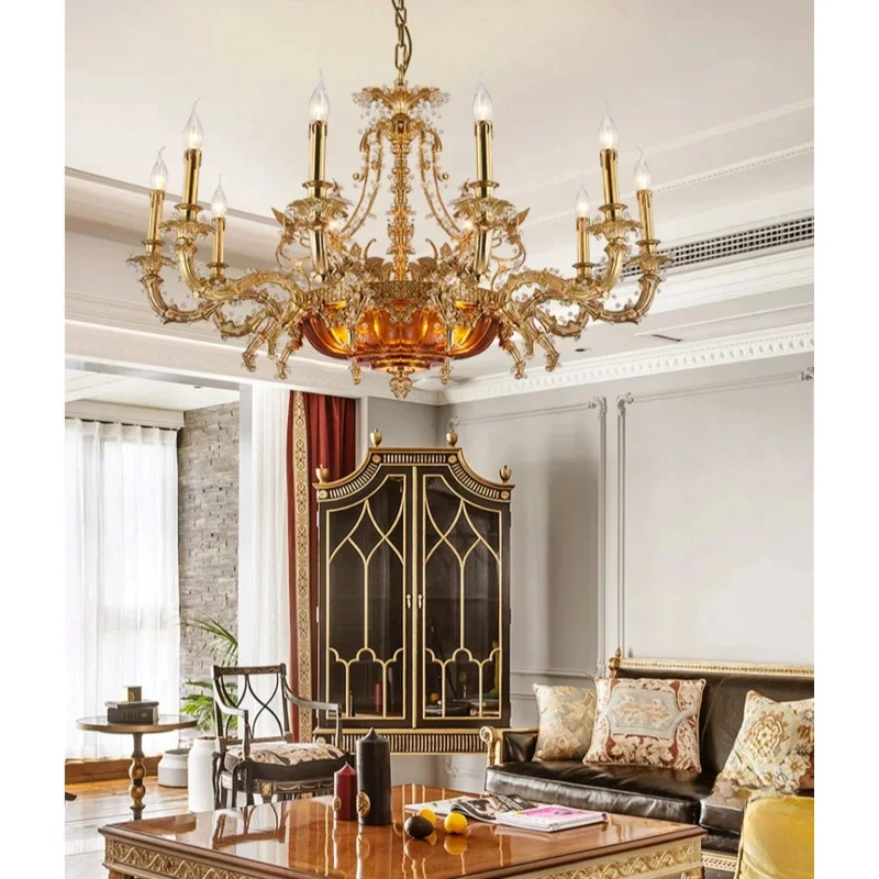 2026 French Style All Copper Palace Bedroom Restaurant, Creative Personality, Luxurious Atmosphere, Luxurious Villa Club Lights