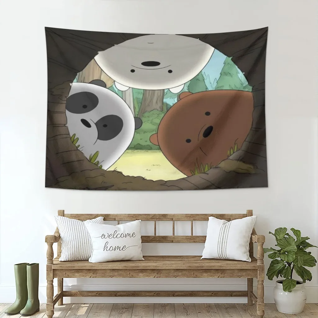 

We Bare Bears Fabric Tapestry for Wall Bedroom Room Decorating Items