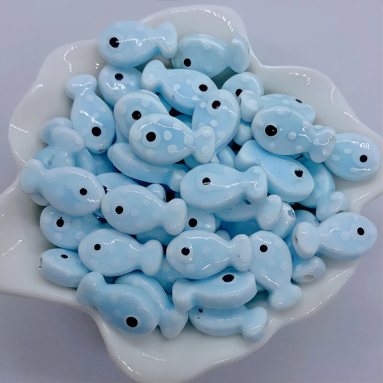 10pcs Fish-shaped Beads Ceramic Fashionable design of spacer beads, handcrafted diy making of bracelets, necklaces, accessories