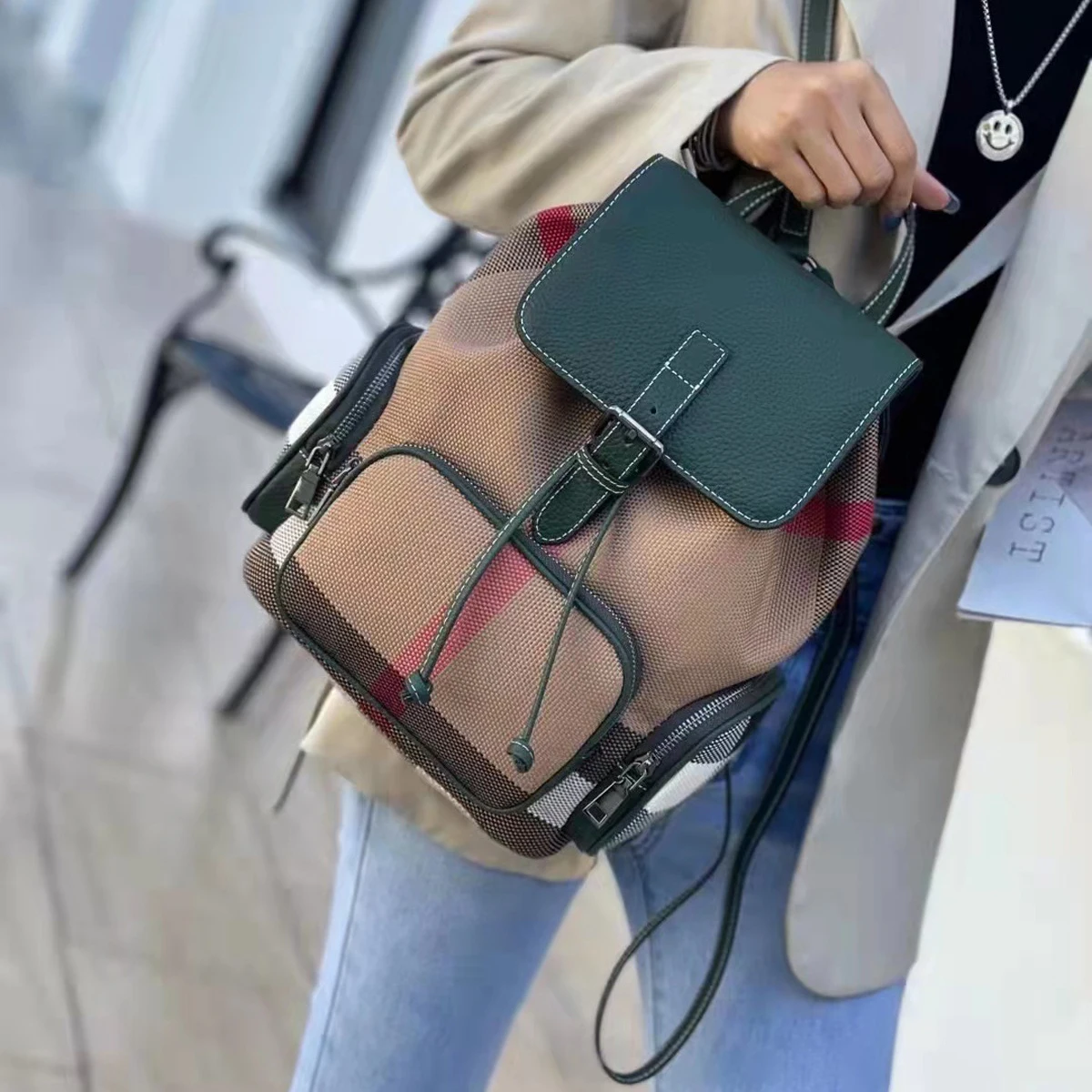 Koreanische Mode Damen Echt ledertasche natürlichen Rucksack Damen Rucksack hohe trend ige Taschen Schule Damen Leder Rucksäcke