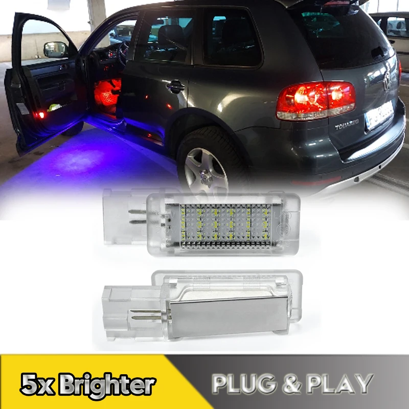 

2Pcs Canbus LED Footwell Lights Luggage Door Courtesy Lamps For VW Golf Passat Polo Tiguan Jetta Caddy UP Touareg Transporter