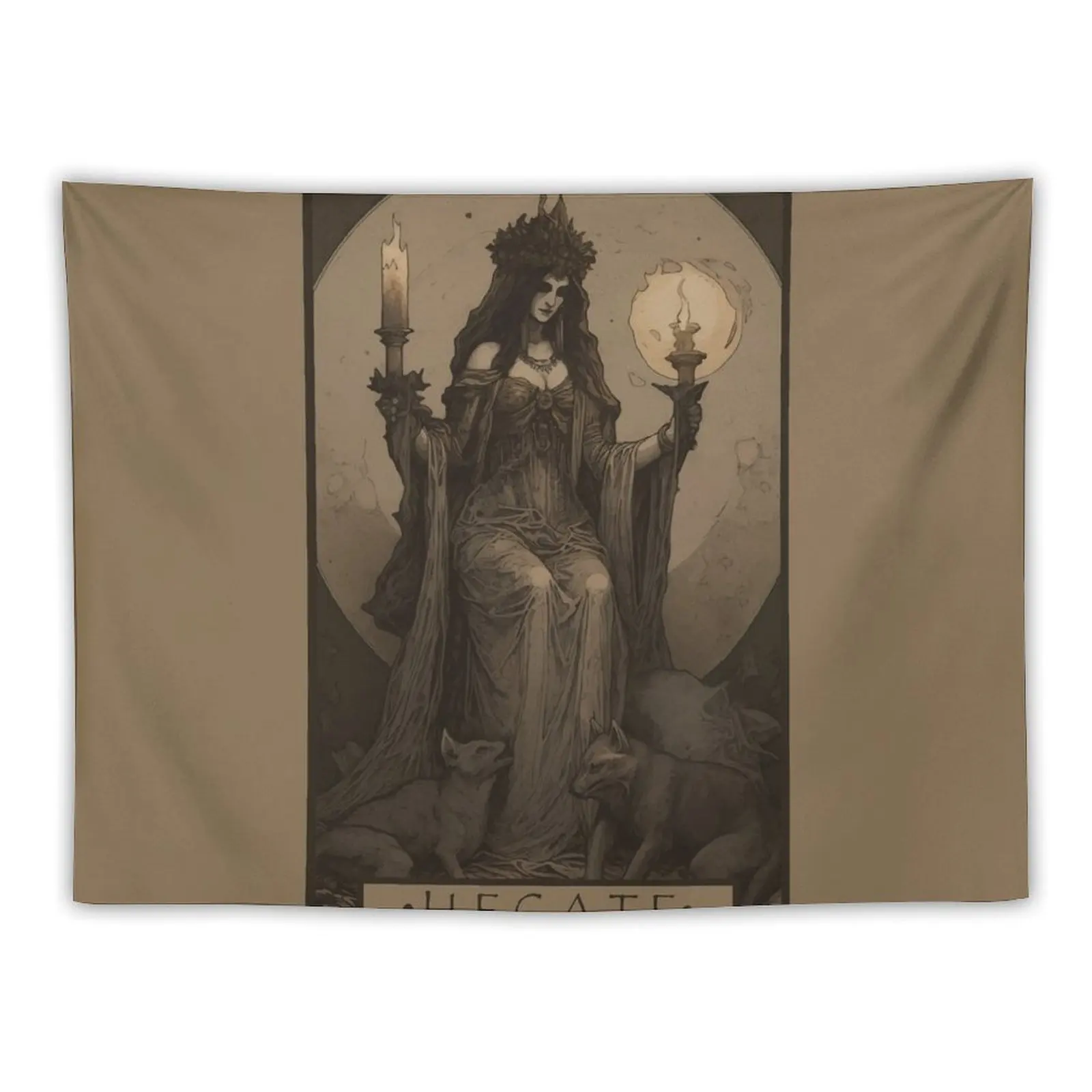 Hecate Goddess Tapestry Wallpaper Bedroom Aesthetic Decoration Tapestry