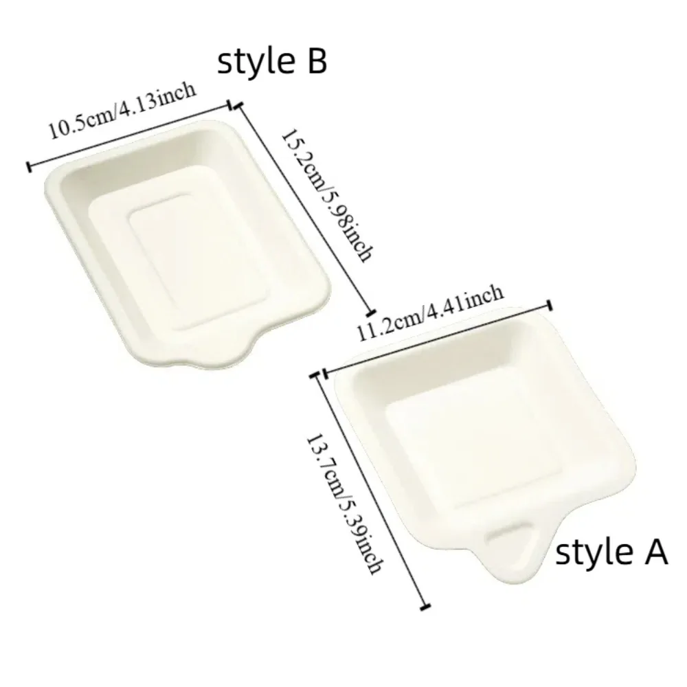Assiette en papier jetable en matériau biodégradable, assiette carrée épaisse écologique, assiette à gâteau légère et antidérapante, 100 pièces