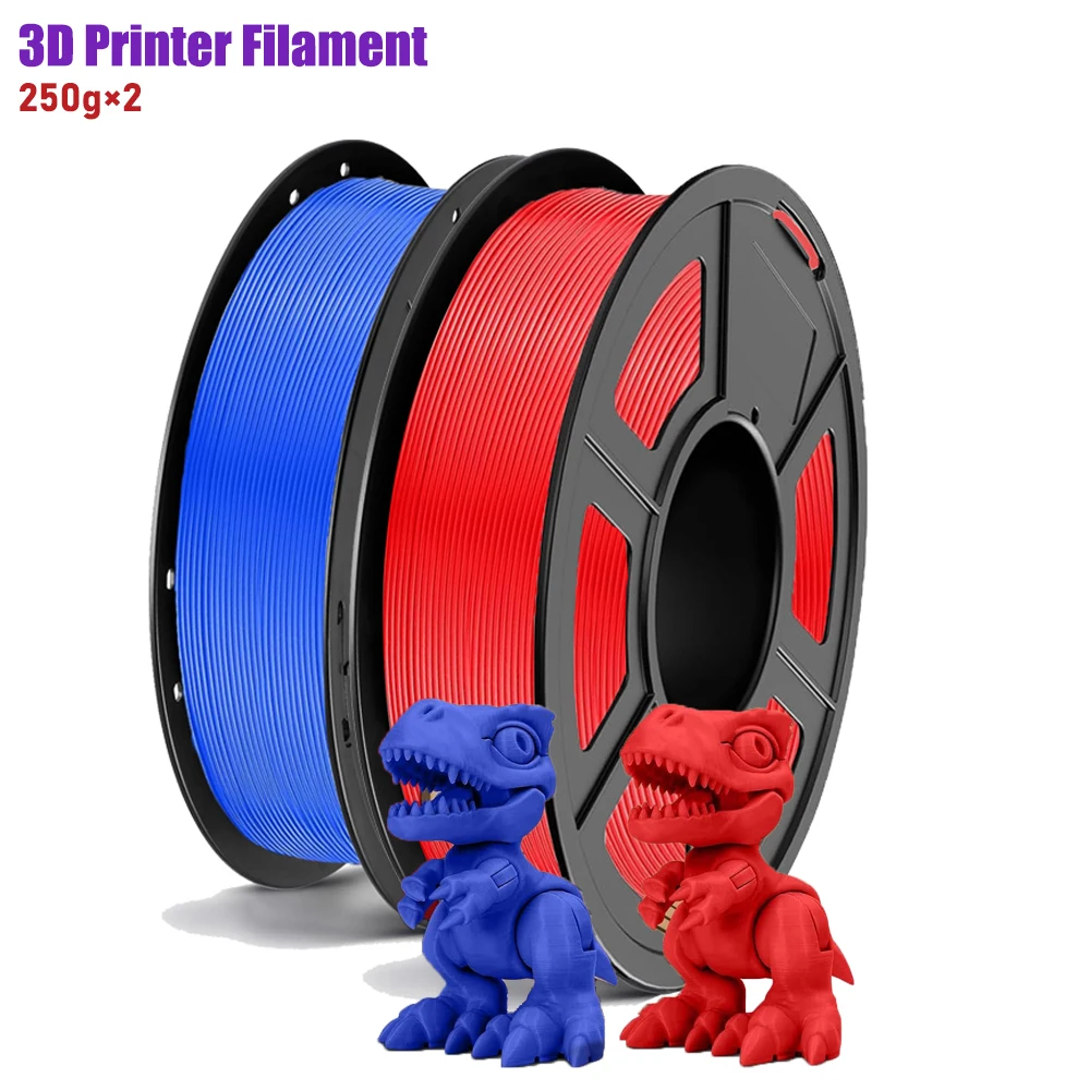 

Нить для 3D-принтера 1,75 мм, точность размеров +/- 0,02 мм, печать с большинством 3D-принтеров FDM, катушка 250 г, синий + ярко-красный