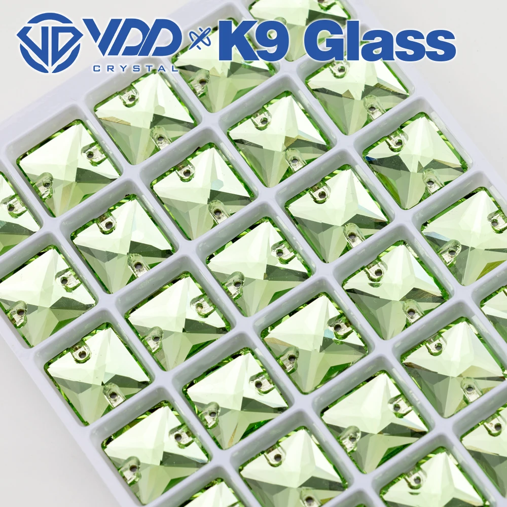 VDD Großhandel Quadratische Hochwertige K9-Glas-Applikationssteine, Kristall-Boxverpackte Flachboden-Nähsteine für Bekleidungsdekorationen – Detail 16