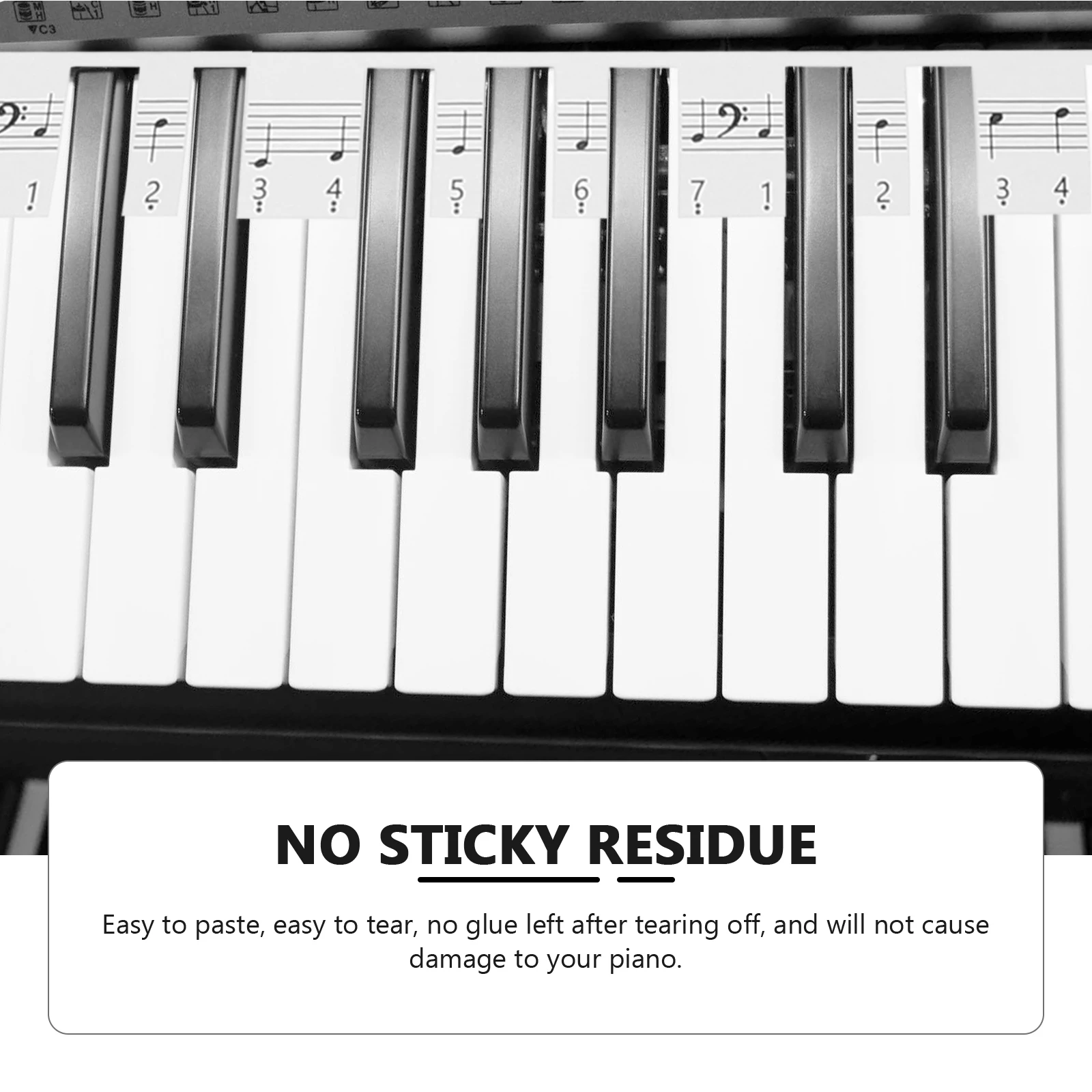 

2Pcs Piano Keyboard Sticker Decal 88Key Beginner Music Instrument Supplies No Glue Safe Durable LongTime Use