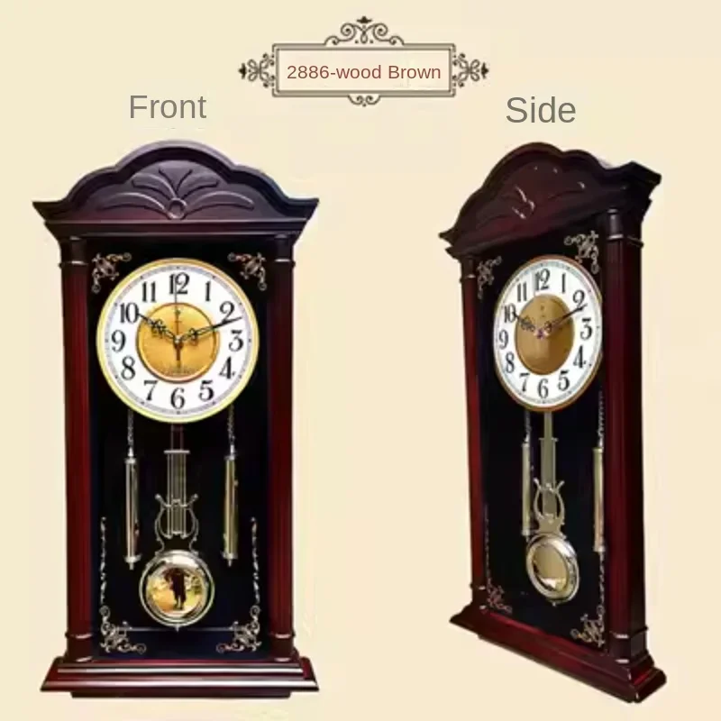 

Large Pendulum Wall Clocks Living Room Luxury Wood Retro Silent Swing Wall Watches Vintage Clocks Relol Para Casa Wall Clock Hot