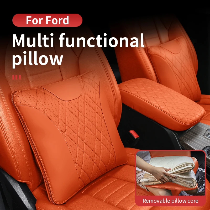 All-Season Multi-Functional Detachable Car Pillow Blanket, 2-in-1 Design as Pillow & Thin Blanket, Suitable for Ford Vehicles