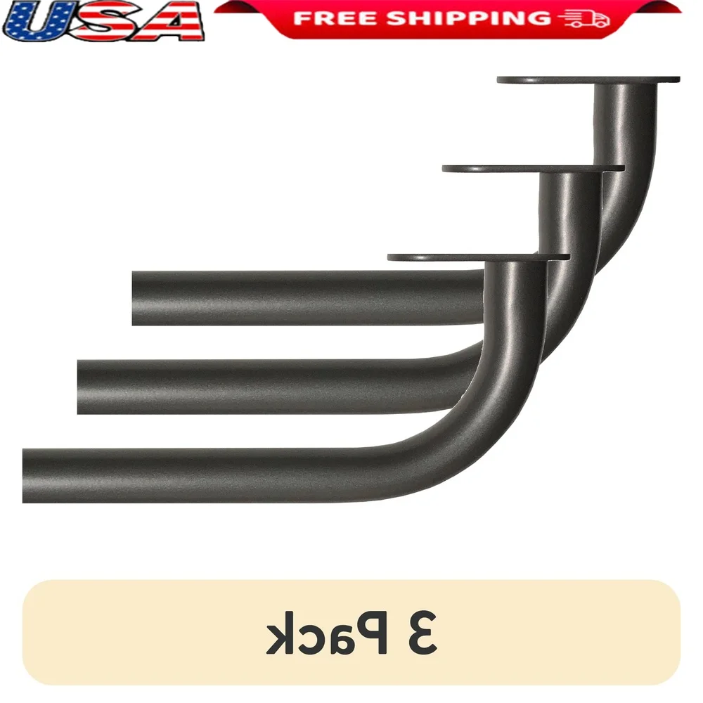 

3 Pack 3/4 Inch Diameter Pewter Wrap Around Curtain Rod Adjustable 30-84 Inch Easy Install Noise Reduction Energy Efficient