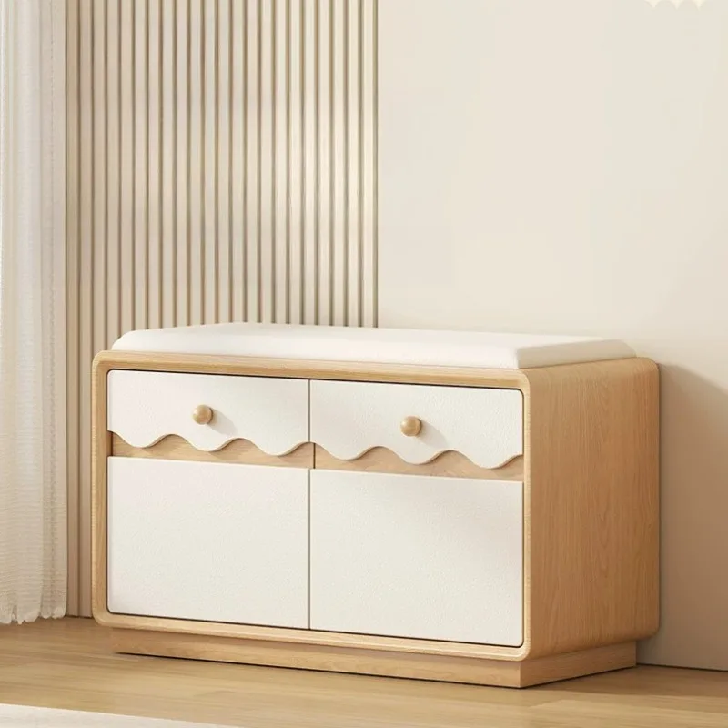 Floor Luxury Shoes Changing Stool Makeup Cabinets Entrance White Shoes Changing Stool Piano Design Minimalistisch Room Furniture