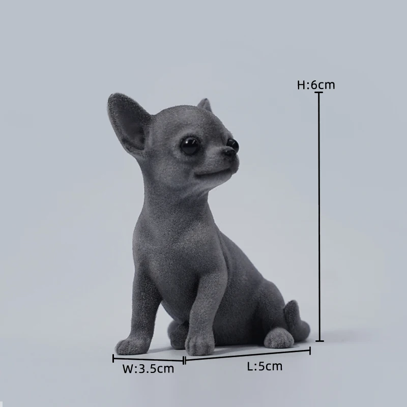 JXK Scala 1/6 Floccaggio Chihuahua Mini Desktop Ornamento Regalo Piccolo Animale Modello di Cane per 12 "Action Figures