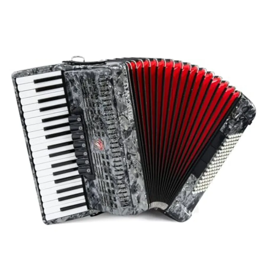 

Accordion 37 Keys 96 Bass for Stage Studio Folk Jazz Classical, Professional Piano-Style with German Reeds Airtight Bellows, Bl