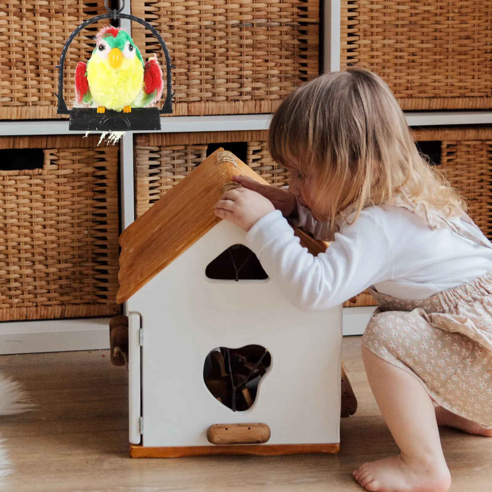 

1Pcs Electric Talking Recording Parrot Kids Educational Early Learning Voice Repeater Fun Hanging Decoration Recording Toy