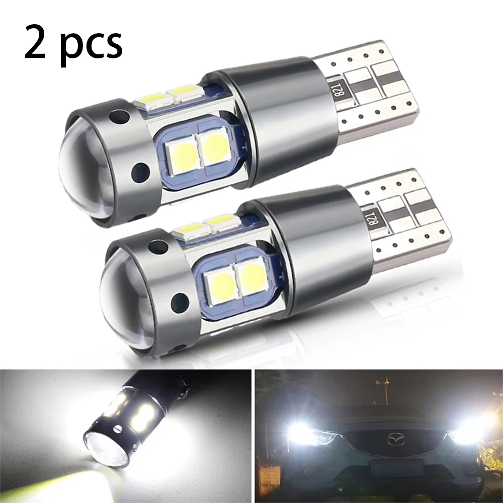 

2pcs High Quality T10 W5W LED Canbus No Error 3030 10smd Led Tail Light Super Bright Car Interior Side Light Marker Parking Bulb