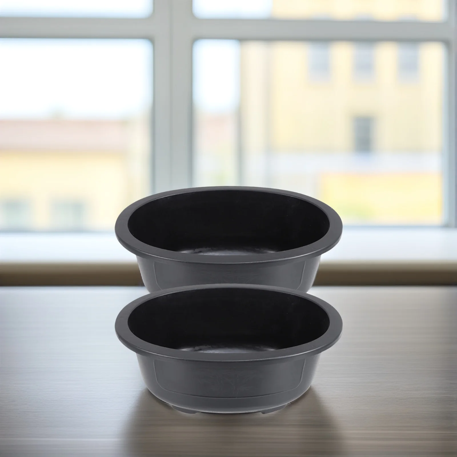 

Flower Pots for Indoor Plants Big Flowerpot Garden Flowers Bonsai with Drainage Tray Black Plastic