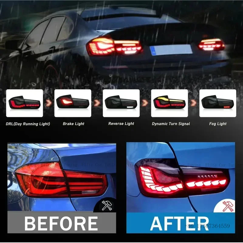 Plug And Play LED Dragon Tail Lights For  3-Series F30 F35 F80 2013-2020 New Condition Auto Rear Lamps Accessory