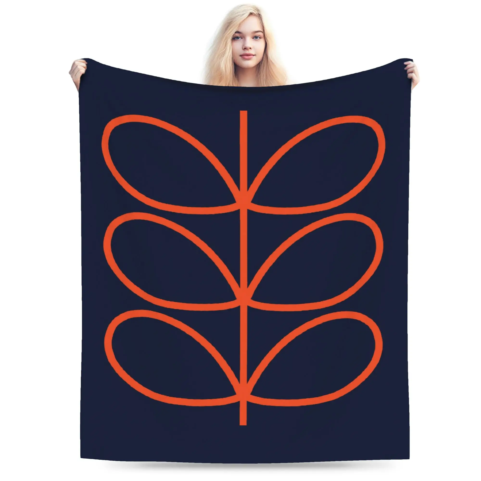 Custom The Linear Stem print Blankets Warm Flannel  Throw Blanket for Bed Travel Rug Piece
