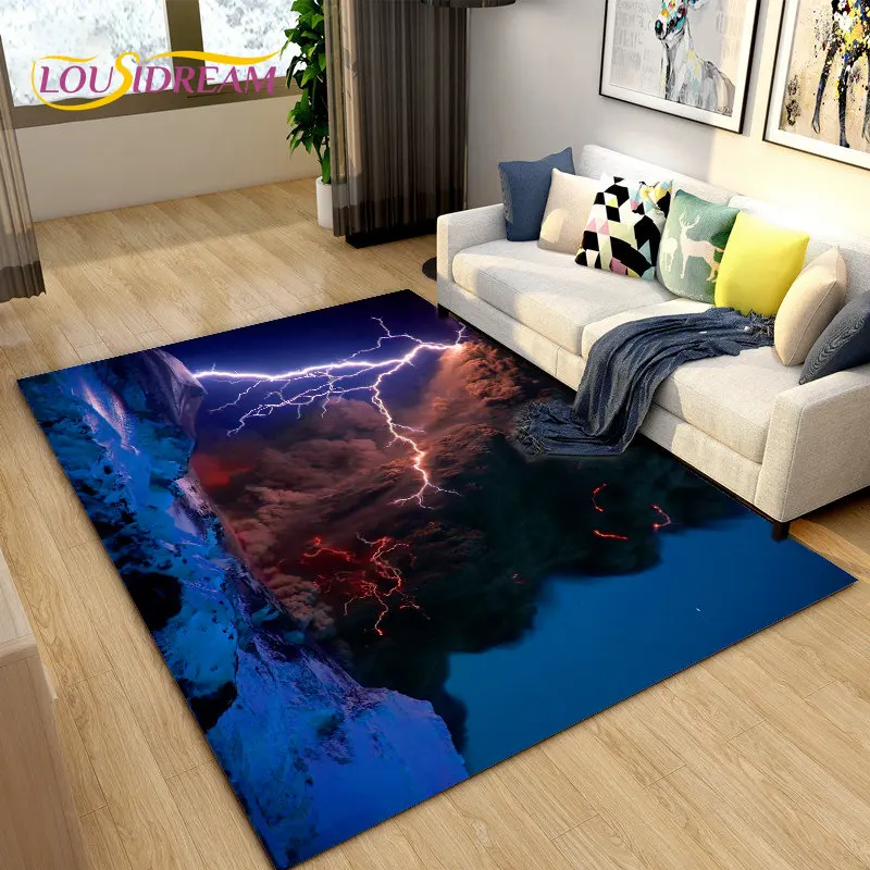 Volcanic Magma Series Area Rug Large,Carpet Rug for Living Room Bedroom Kitchen Doormat Decoration, Kids Play Non-slip Floor Mat