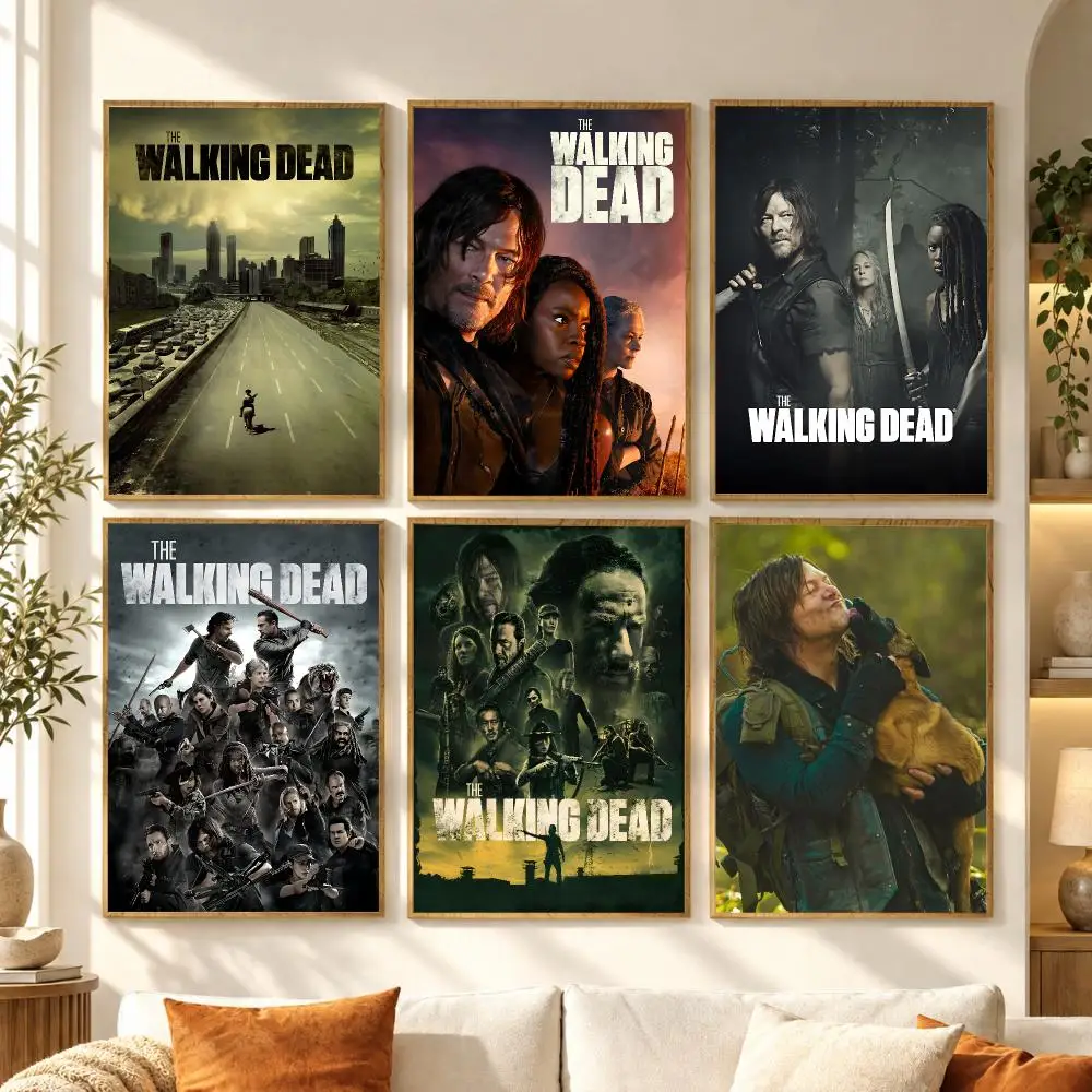 Horror Drama Series W-The Walking Dead Poster Premium Modern Waterproof Wall Art Pictures for Bedroom Living Room Bar Decor