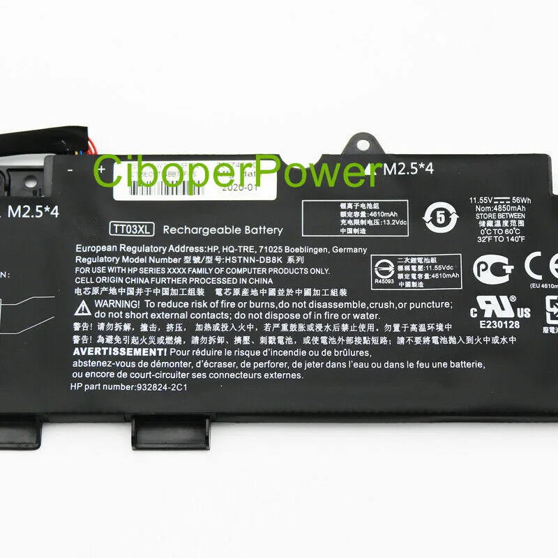 Original Battery For  TT03XL battery for HSN-I13C-5 HSTNN-LB8H 933322-855 932824-421