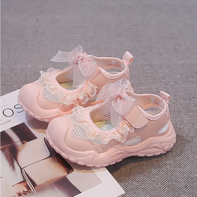 

Girls Princess Fashion Shoes Mesh Breathable Children Casual Shoes Soft Bottom 2026 Summer New Kids Sports Sandals Colorful