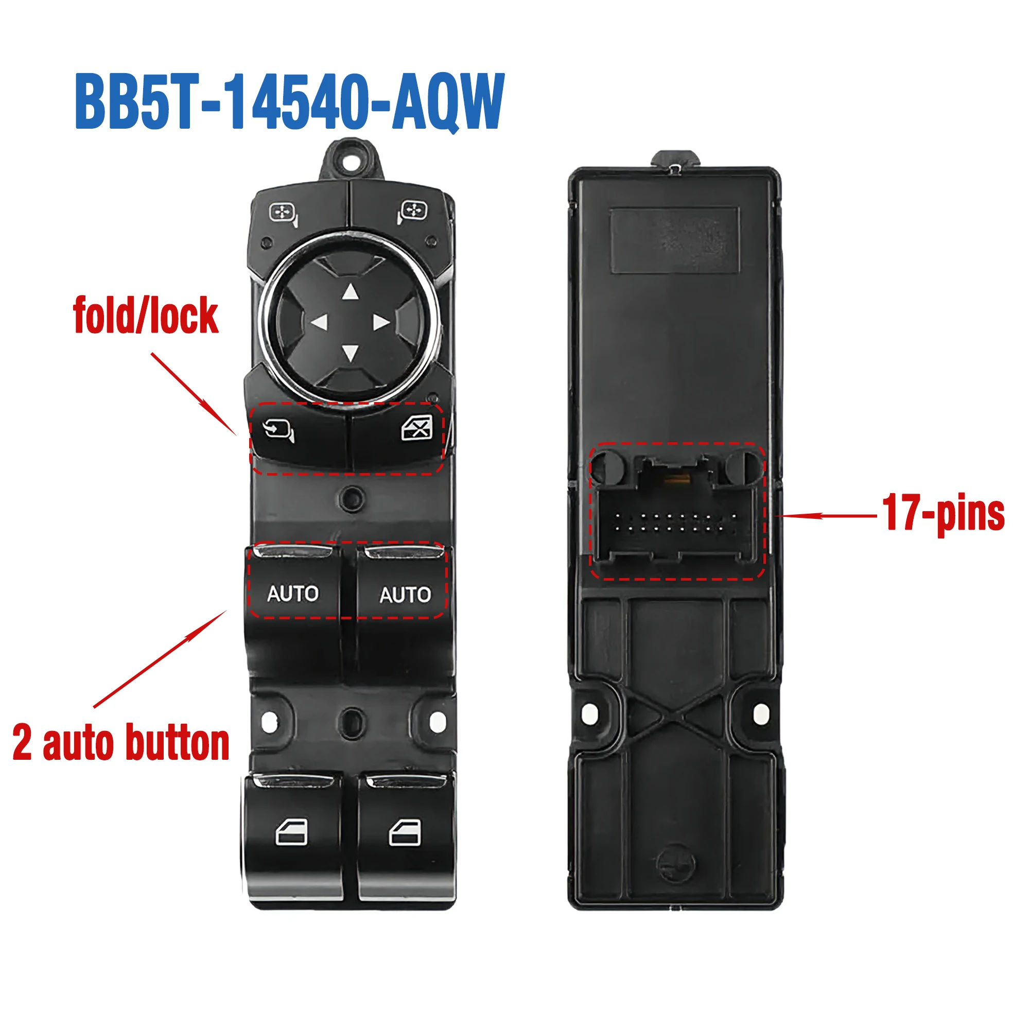 BB5T-14540-AQW BB5T14540AQW For Ford Explorer Taurus 2011-2015,Driver Side Power Master Window Glass Control Switch Button