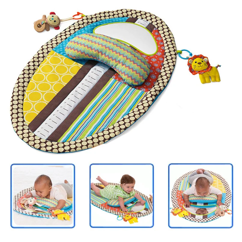 Atividade do bebê Gym Mat com chocalho destacável, colchão de treinamento sensorial, brinquedos do bebê, 0-12 meses