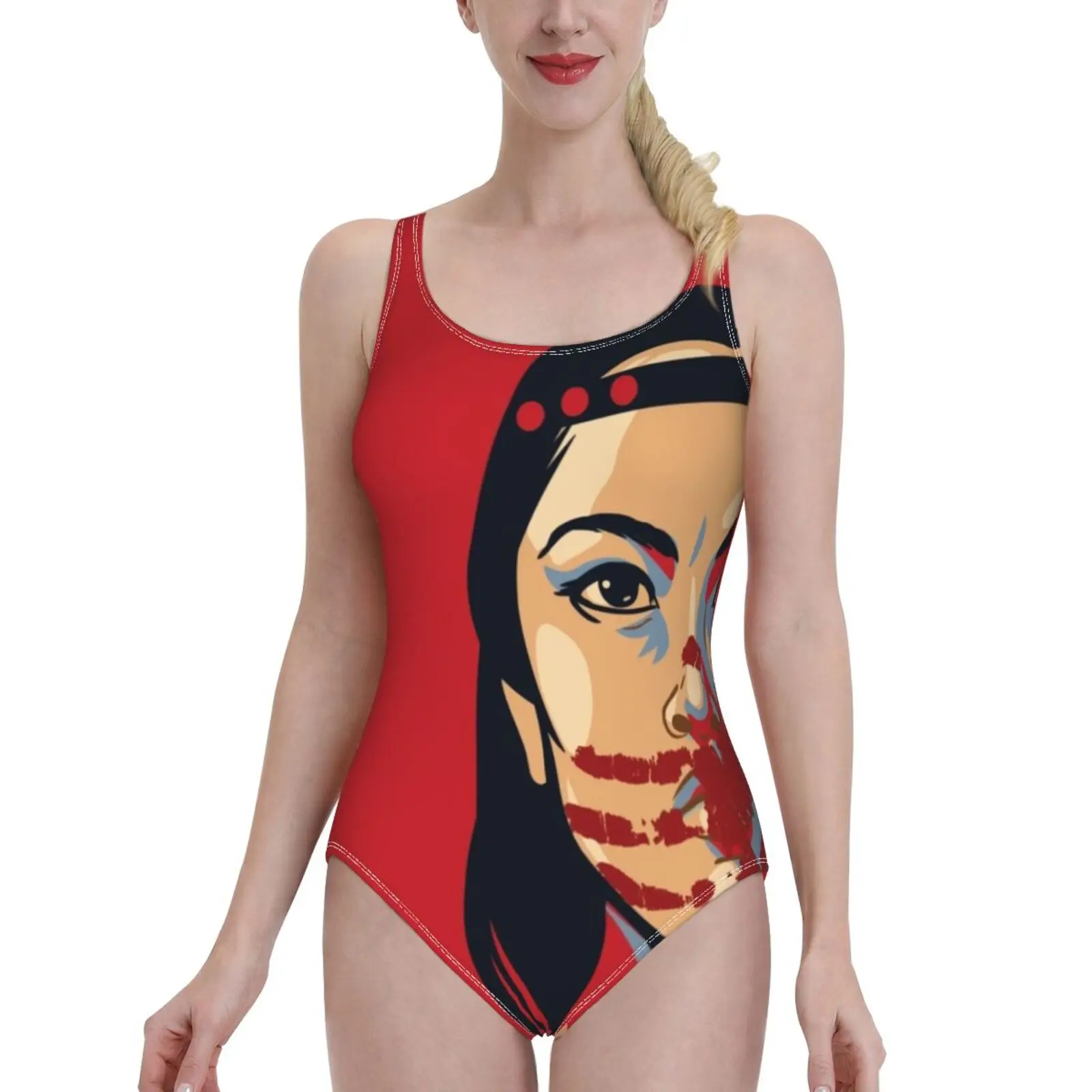 

Mmiw Awareness Woman Artwork For The Missing And Murdered Women Swimsuit One Piece Backless Swimwear Sexy Beach Wear Summer