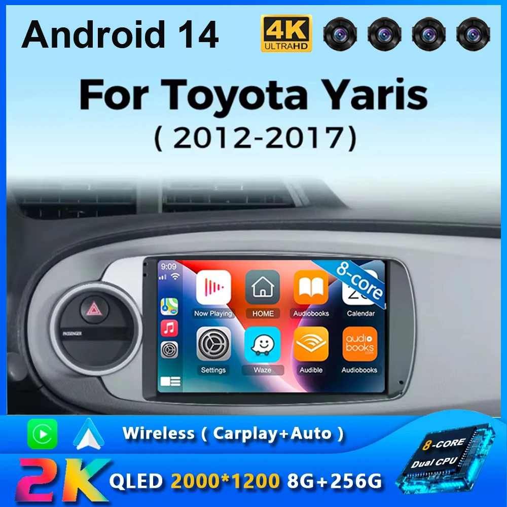 

2 Din Android 14 Carplay Auto Car Radio Multimedia Video For Toyota Yaris LHD RHD 2012 - 2017 Stereo gps Navigation No 2din
