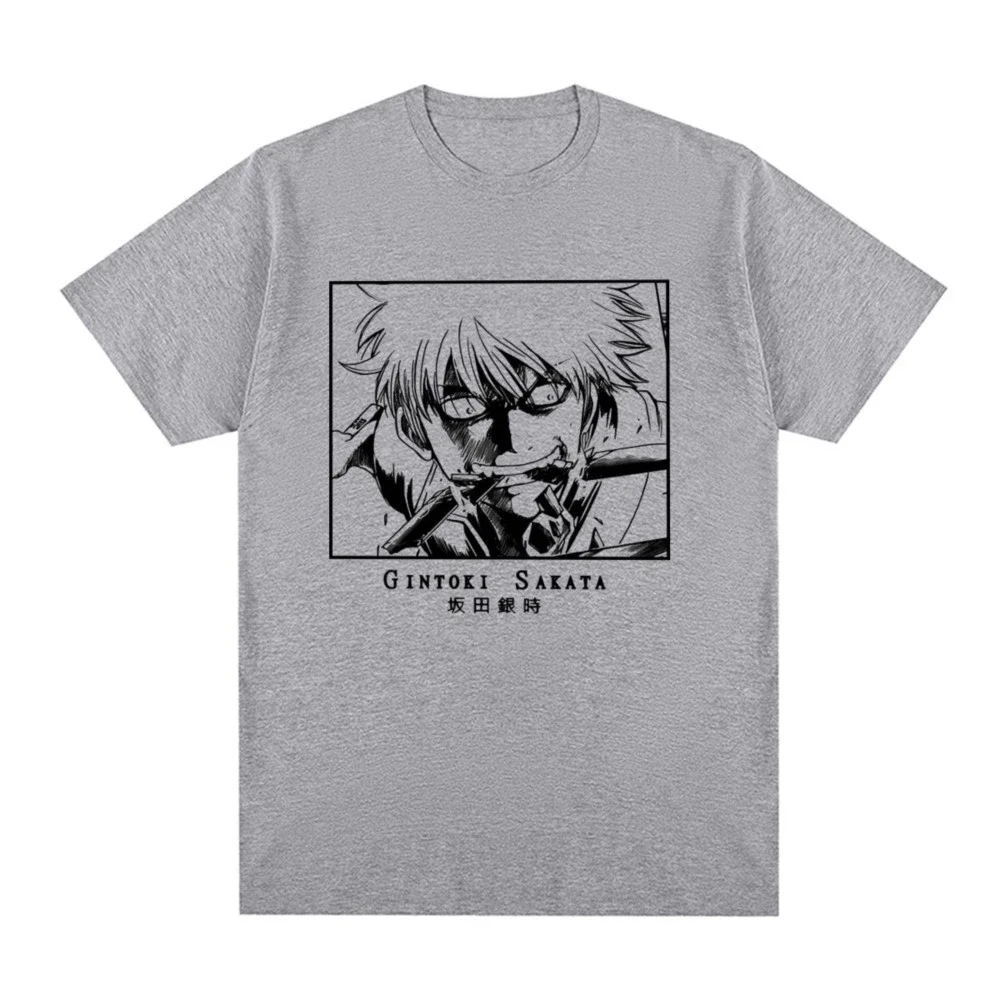 GINTAMA Vintage T-shirt Anime Streetwear Harajuku Funny Cotton Fashion Summer Men T shirt New Tee Tshirt Womens Tops