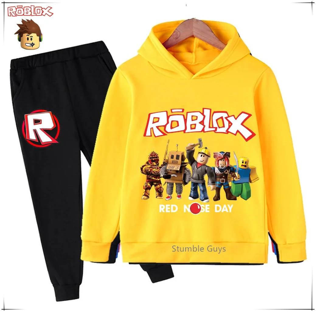 جديد أنيمي رياضي Roblox هوديي مجموعة ربيع الخريف الفتيان ملابس الفتيات الاطفال البلوز عادية