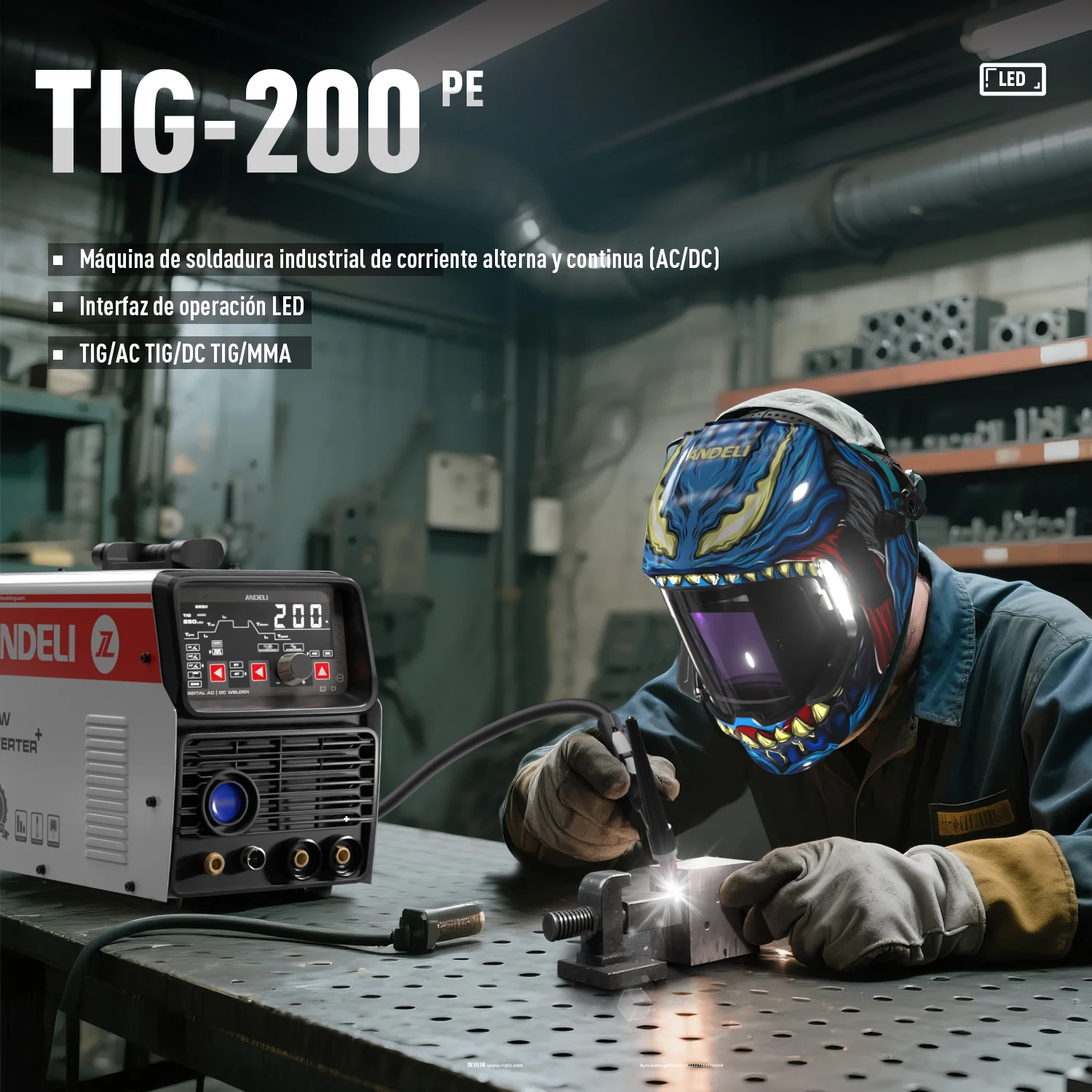 AC DC LCD  TIG-200  Water-cooled TIG Welding Machines  TIG With Water Box and Water-cooled TIG Torch