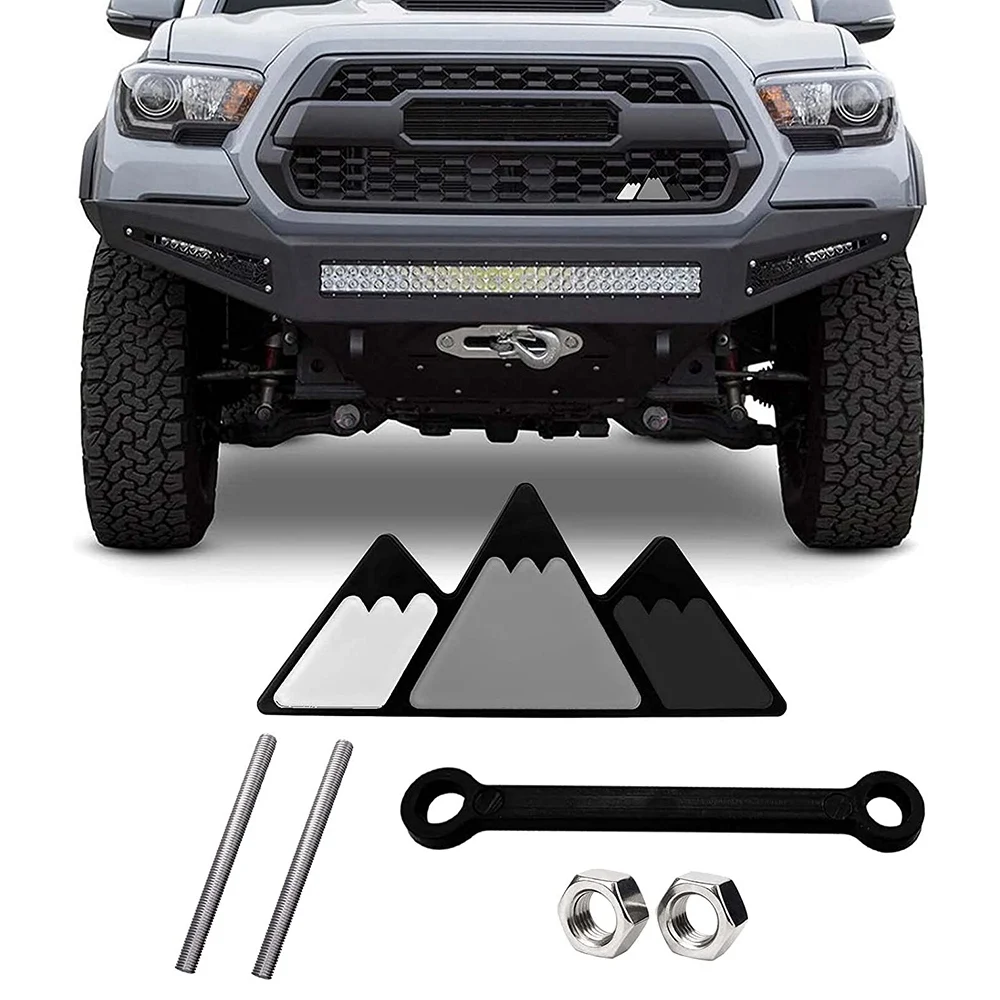 Tri-Color Grille Badge Logo Grill Decoration Car Truck Label for Toyota-Tundra Tacoma 4Runner Rav4 Highlander