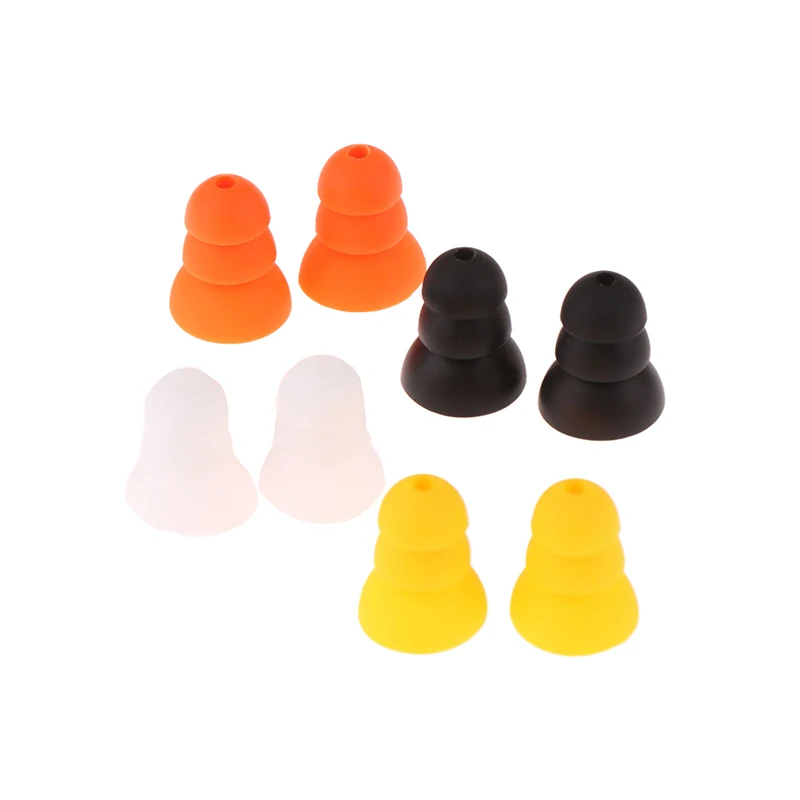 2pcs Hearing Aid Ear Tips Earplug Dome 3 Layer Soft Silicone Replacement Pocket Hearing Aids Earplug Domes Ear Care