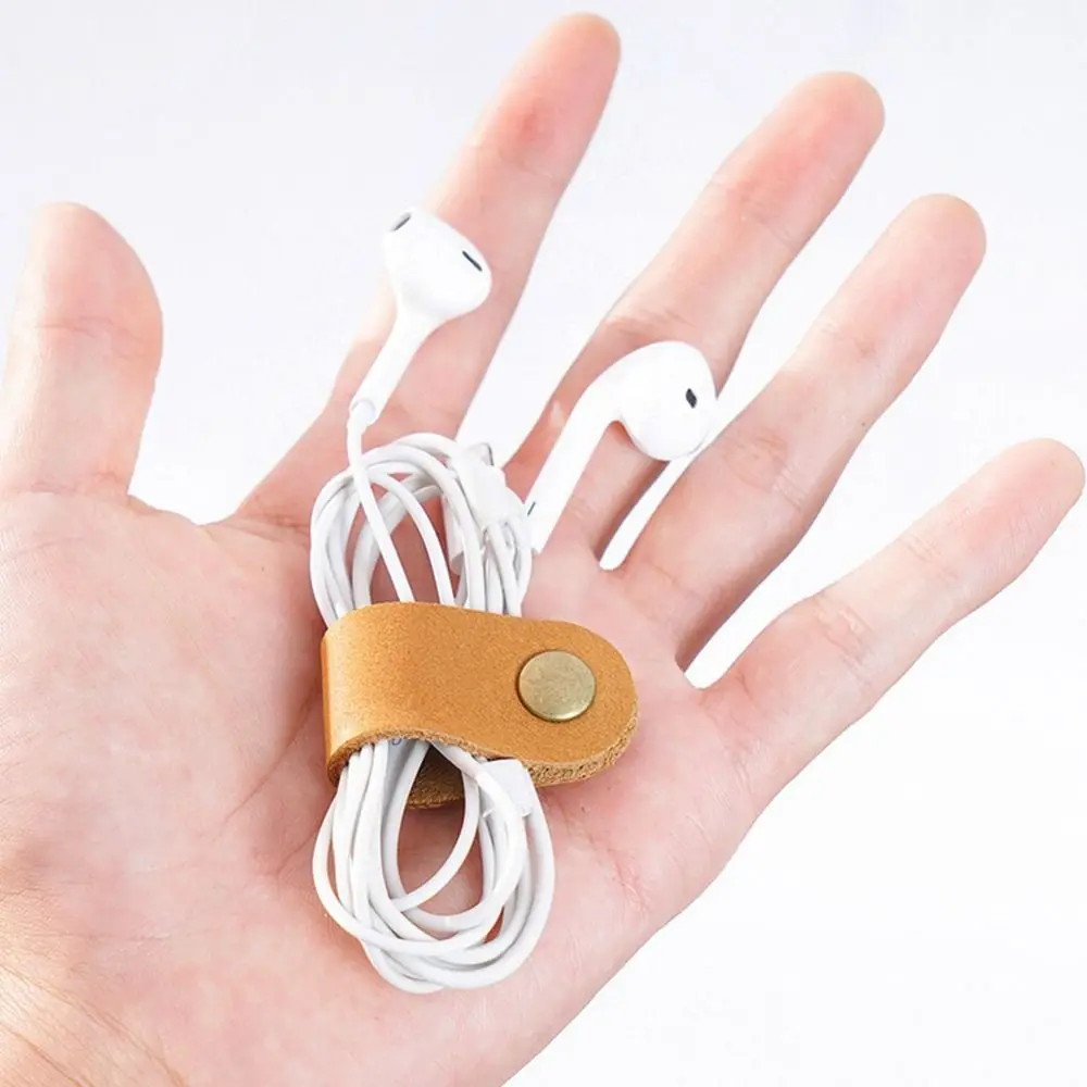 Cartoon Leather Cable Winder Mini Cord Organizer Cord Organizer Winder Tie Data Line