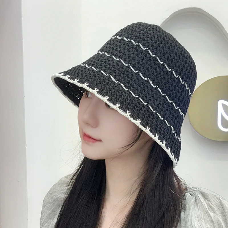 Women's Summer Fashion Rainbow-coloured Straw Hat Temperament with The Beach Sunscreen Sun Hat Breathable Holiday Sun Hat