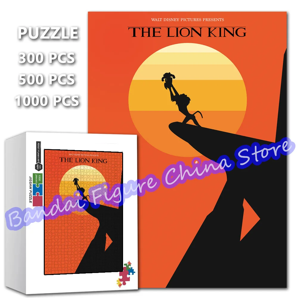 

Disney Cartoon Simba Mufasa Jigsaw Puzzles The Lion King 300/500/1000 Pieces Anime Print Puzzle for Kid Education Toys Gifts