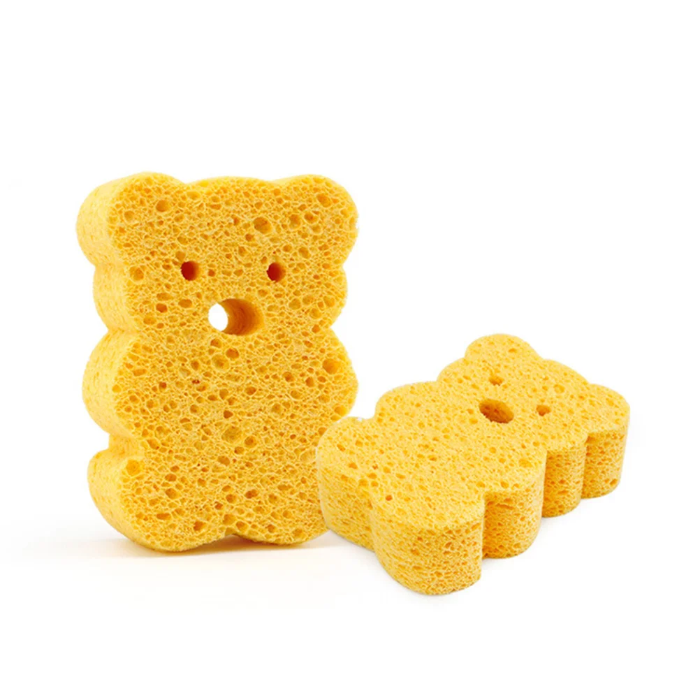 

3pcs Baby Bath Sponge Loofah Natural Scrubber Pads Infant Bathing Animal Shape Duck Soft Safe Quick Dry Bubbling Fun