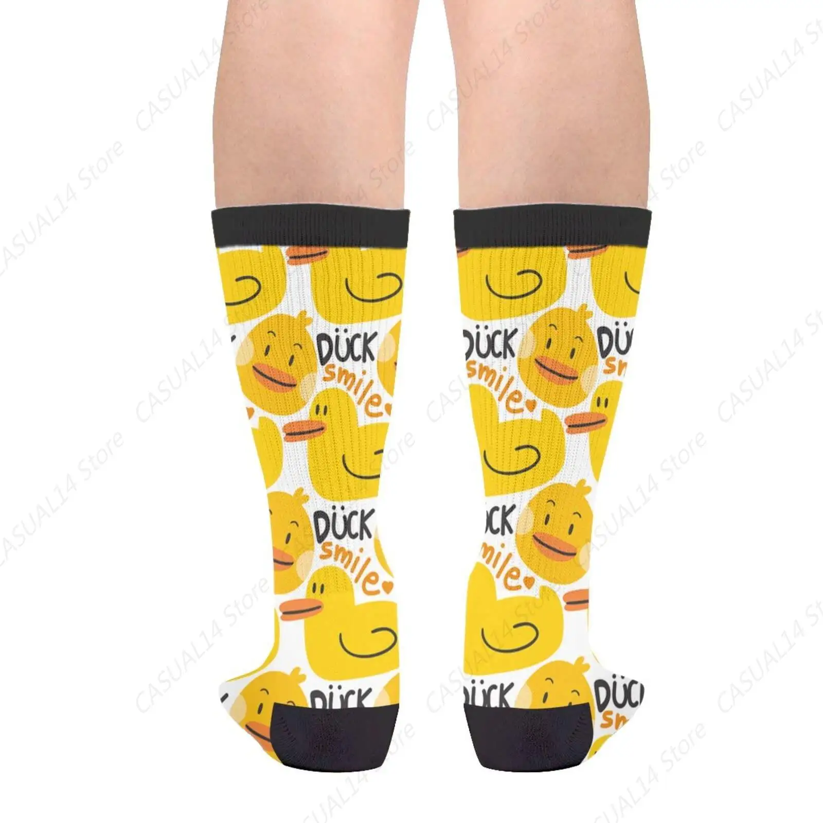 Duck Novelty Crew Socks Dress Socks Casual Mid Calf Socks Funny Cute Socks For Women Men