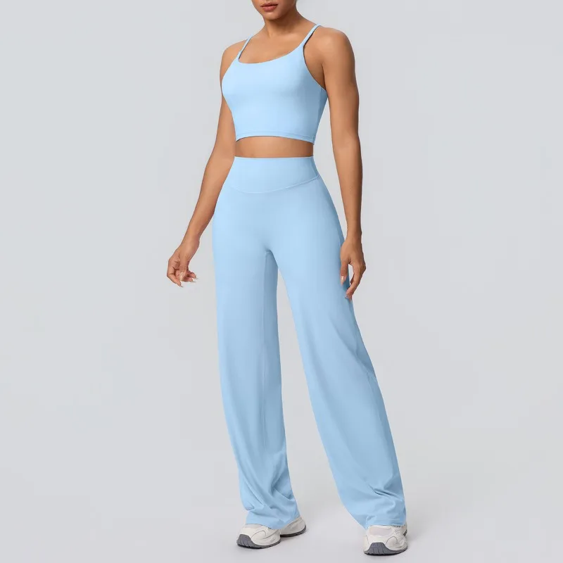 

Women's Seamless 2-piece Yoga Set Outdoor Running Tracksuit Fitness Vest Sports Pants Sportswear Hip Lifting Tight Fitting Suit