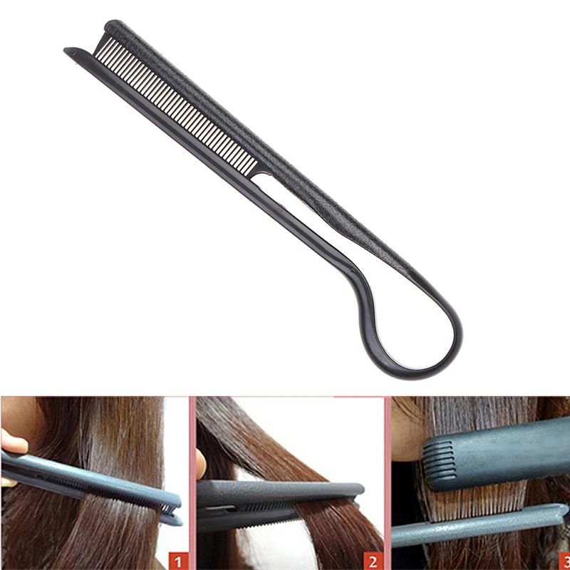 

1PCS Professional Black V Hair Combs Folding Washable Anti-static Hairdressing Hair Straightener Ionic Comb Barber