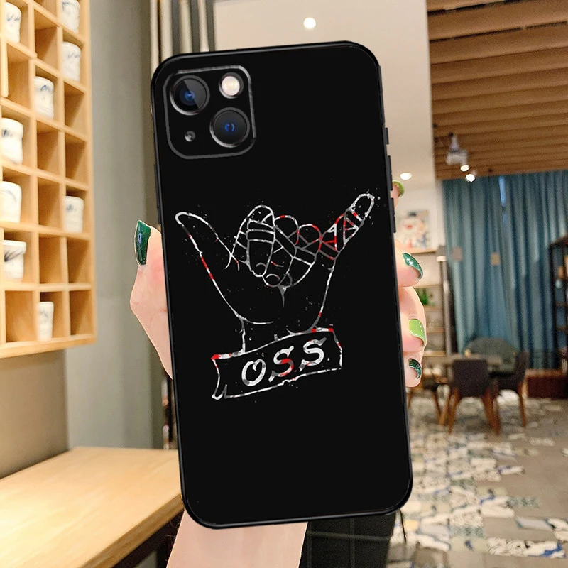 BJJ البرازيلي جيو جيتسو جراب هاتف آيفون 15 برو ماكس 14 13 12 11 16 برو ماكس ميني XR 15 16 زائد 16e غطاء كوكه