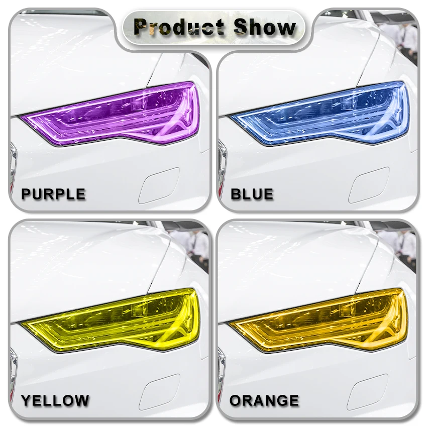 Car Light Headlight Taillight Tint Vinyl Film Lamp Film Sticker Sheet Color-Changing Smoke Matt Rear Fog Sticker