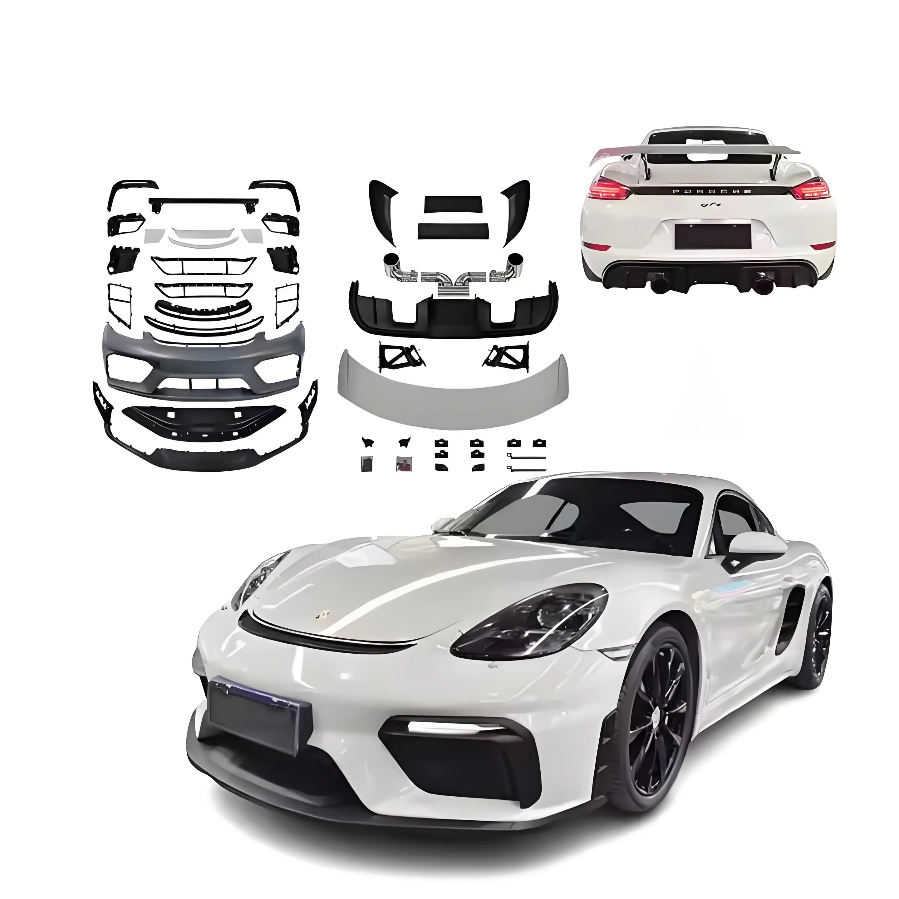 

Affordable Porsche 718 Cayman GT4 Upgrade Dry Carbon Rear Diffuser Side Skirts Body Kit Conversion Kit for Car Bumpers