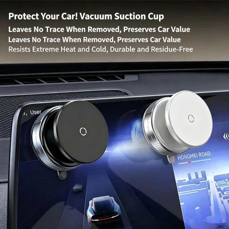 360° Rotating Suction Cup Mobile Phone Holder for Vehicles - Car Windows - Glass - Universal Magnetic Mounting Bracket