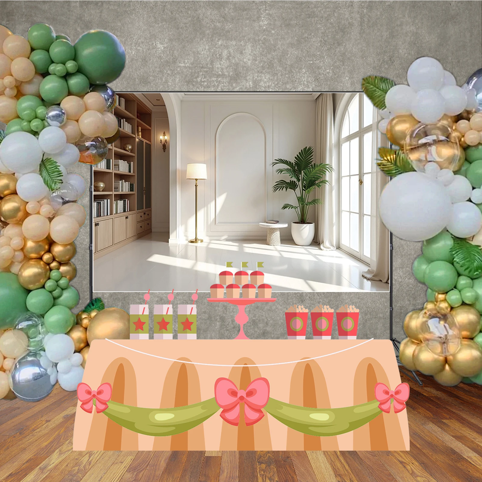 MOON.QG خلفيات خزانة نافذة قوسية لغرفة المعيشة الداخلية للصور خلفية استوديو الصور خلفية التقاط الصور